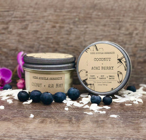 Coconut + Acai Berry Scented Soy Candle - Side Hustle Serenity