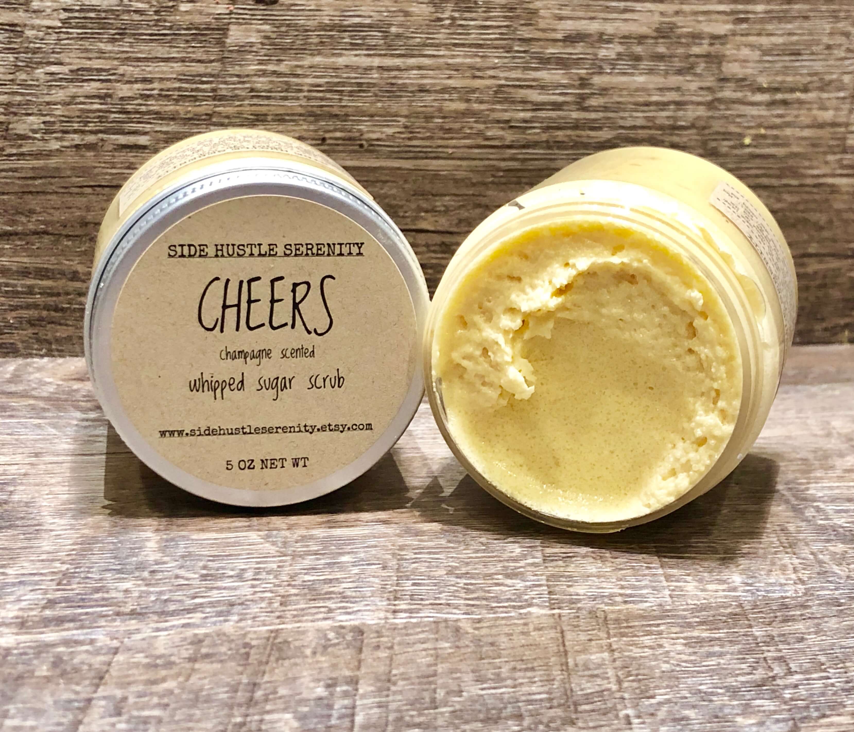 Whipped Sugar Scrub | CHEERS "Champagne" Scented - Side Hustle Serenity