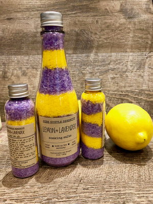 BATH SOAKING SALTS | Lemon + Lavender - Side Hustle Serenity