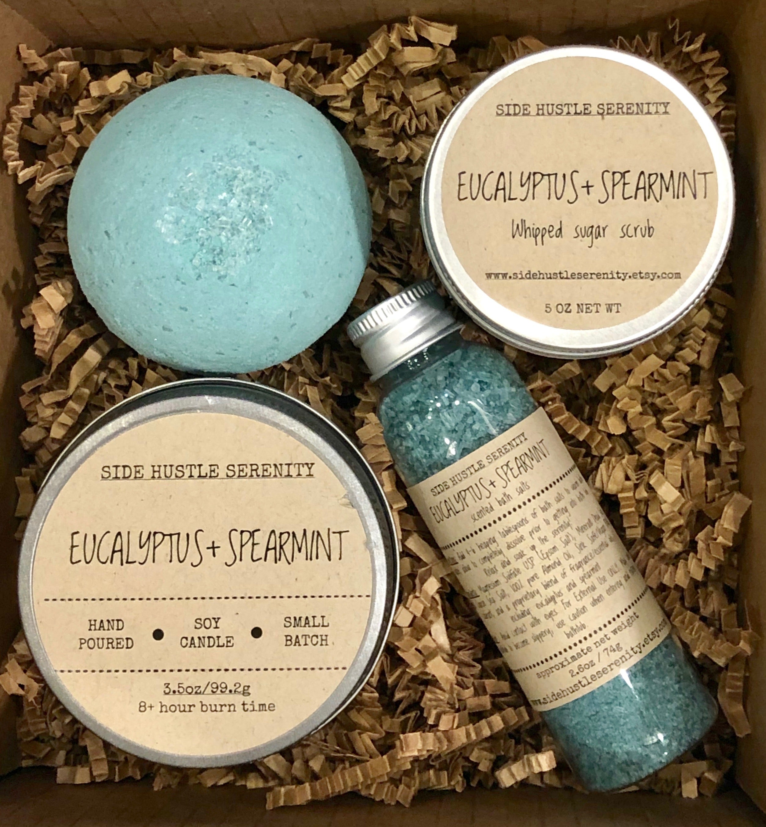 Mini Spa Gift Set | Eucalyptus + Spearmint - Side Hustle Serenity