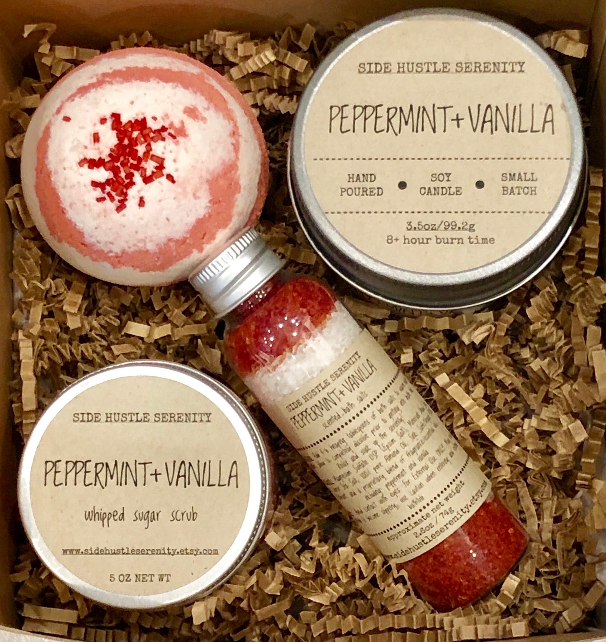 Whipped Sugar Scrub | Peppermint + Vanilla - Side Hustle Serenity