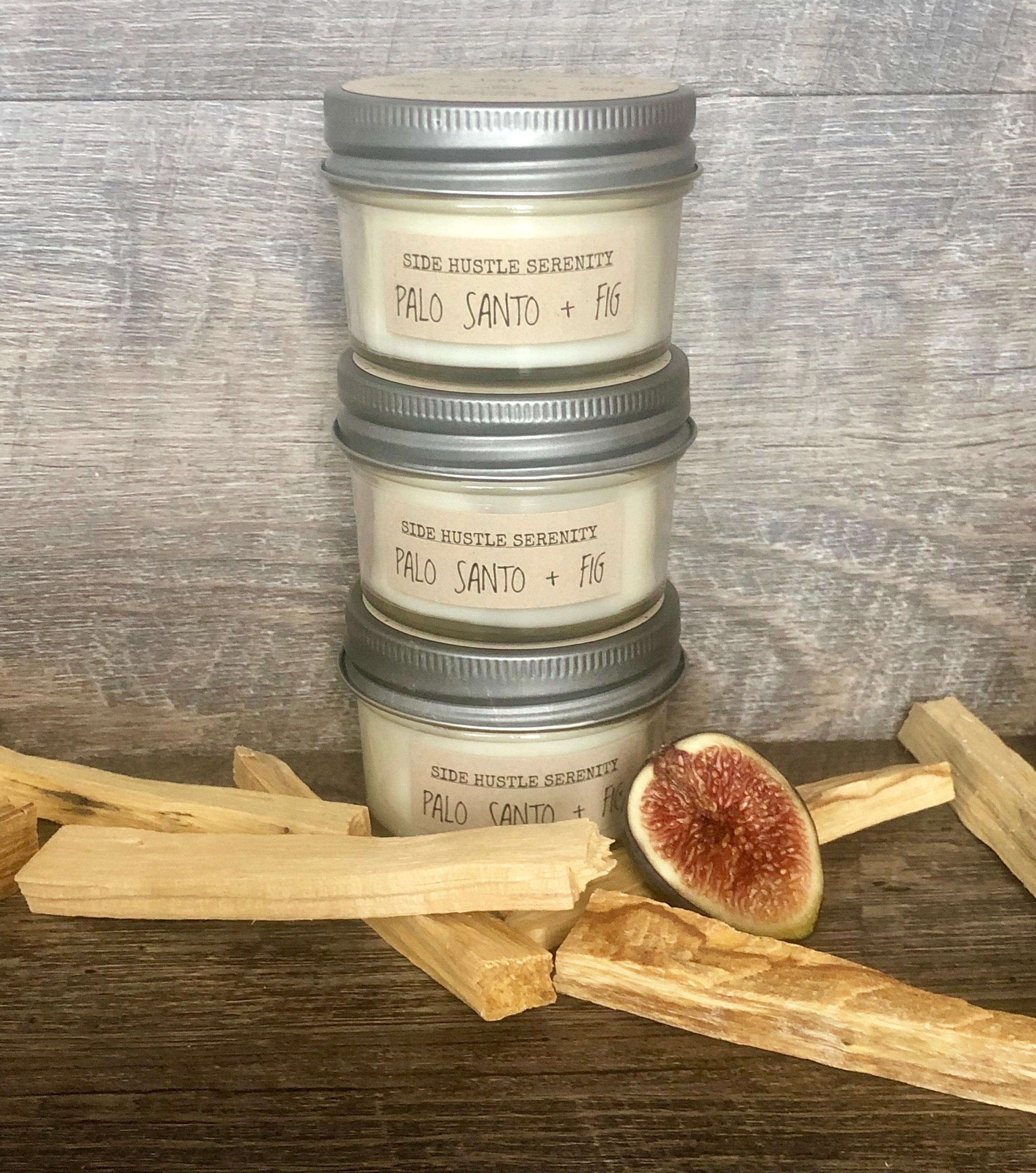 Palo Santo + Fig Scented Soy Candle - Side Hustle Serenity