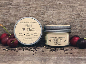 Cherry Pipe Tobacco Scented Soy Candle - Side Hustle Serenity