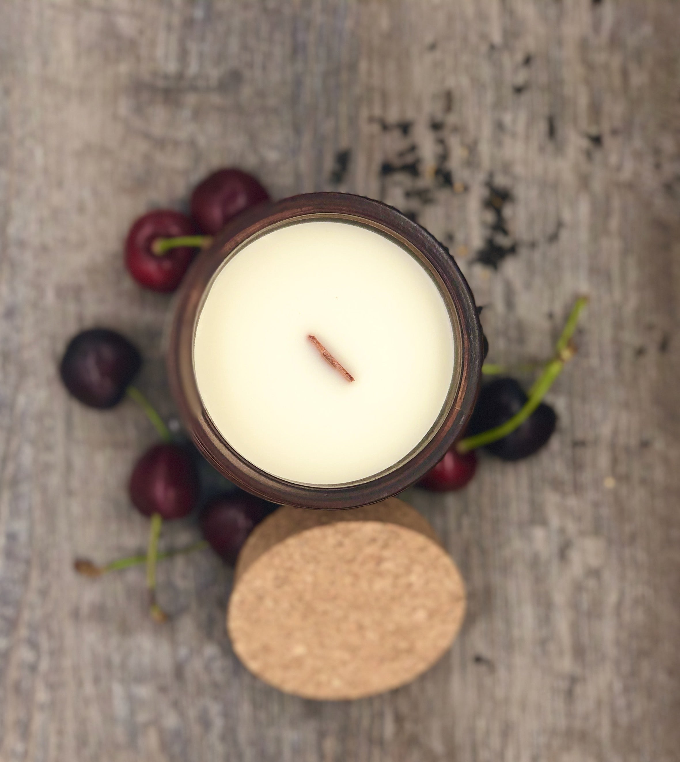 Cherry Pipe Tobacco Scented Soy Candle - Side Hustle Serenity