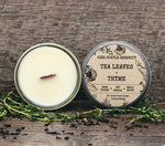 Tea Leaves + Thyme Scented Soy Candle - Side Hustle Serenity