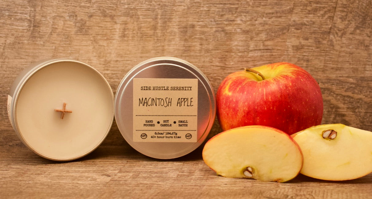 SALE | Macintosh Apple Scented Soy Candle - Side Hustle Serenity