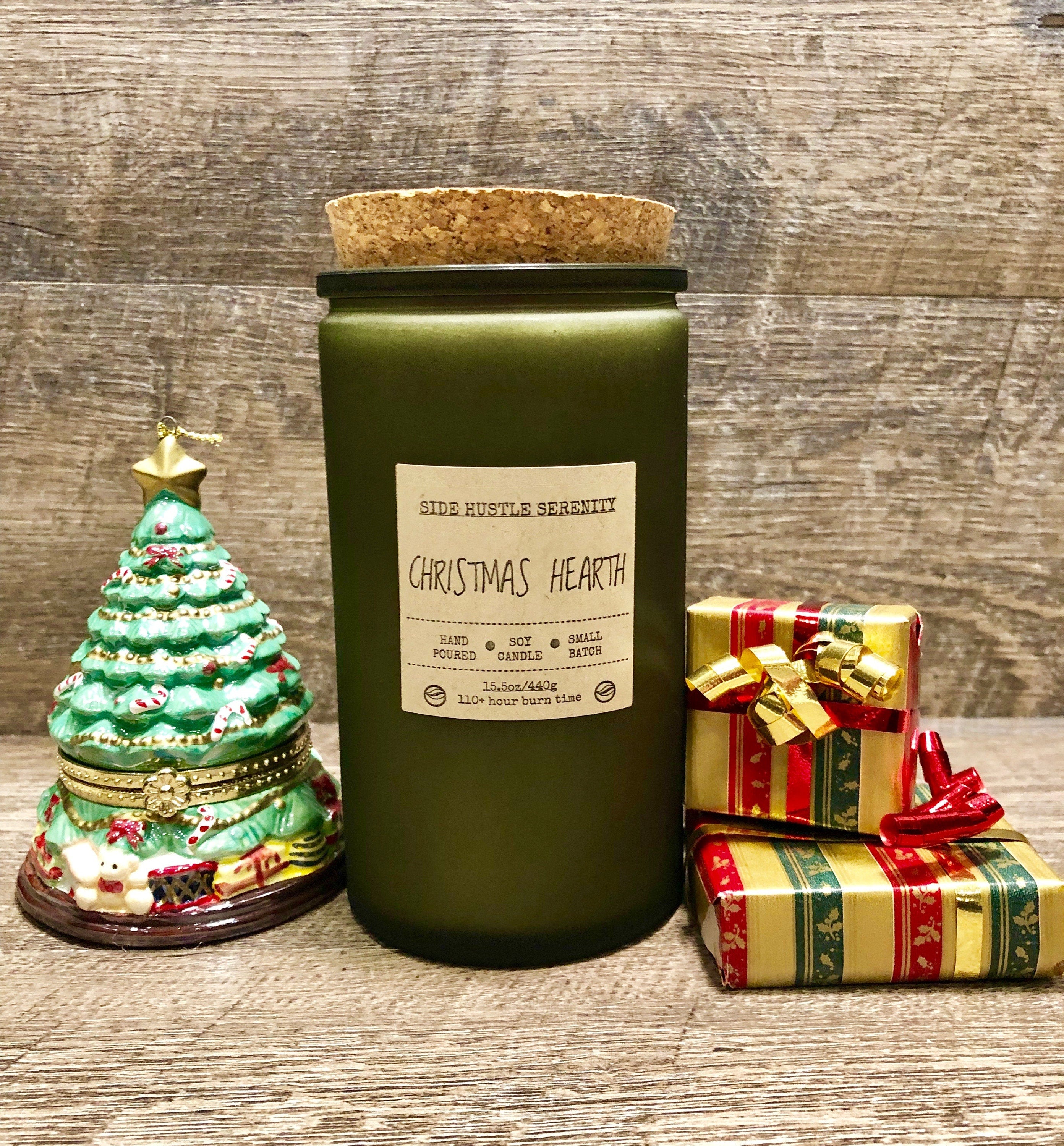 CHRISTMAS HEARTH scented soy candle | Ideal Christmas Scent |  Pine + Cinnamon + Clove + Orange Scent | Holiday Gift | White Elephant Gift