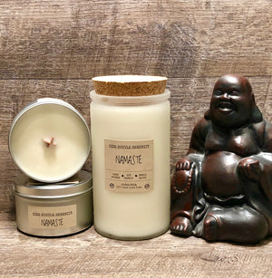 NAMASTE | Citrus + Floral Scented Soy Candle - Side Hustle Serenity