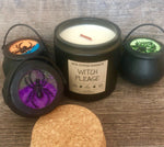WITCH PLEASE | Festive Fall Apple Scented Soy Candle | 12oz Wood wick Candle | Fall Candle | Halloween Candle | Harvest Moon Candle | Humor