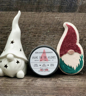 GNOME for the Holidays | Scented Soy Candle | 3.5oz Candle Jar | Gingerbread | Spiced Apple | Cinnamon | Nutmeg | Clove | Christmas Candle