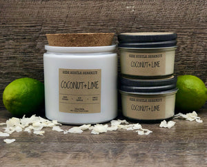 COCONUT + LIME Scented Soy Candle | 3.5oz. Candle Jar with Pewter Screw Top | Wooden Wick | Scent of Summer | Fruity Candle | Coconut Candle