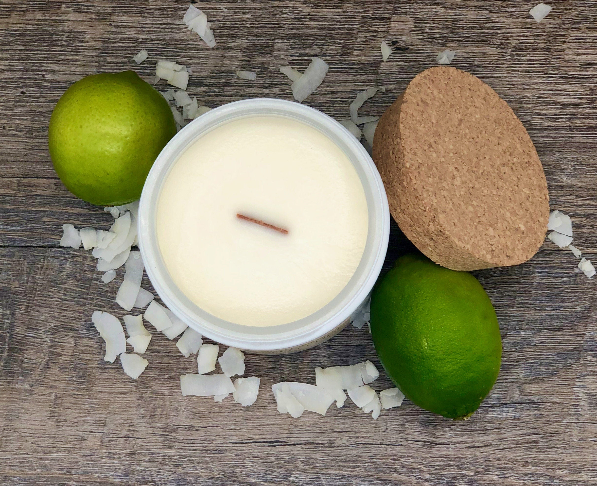 COCONUT + LIME  scented Soy Candle | 12oz Wood Wick Candle | Summer Candle | Positive Energy | Relaxing | Beach Scent | Endless Summer Days