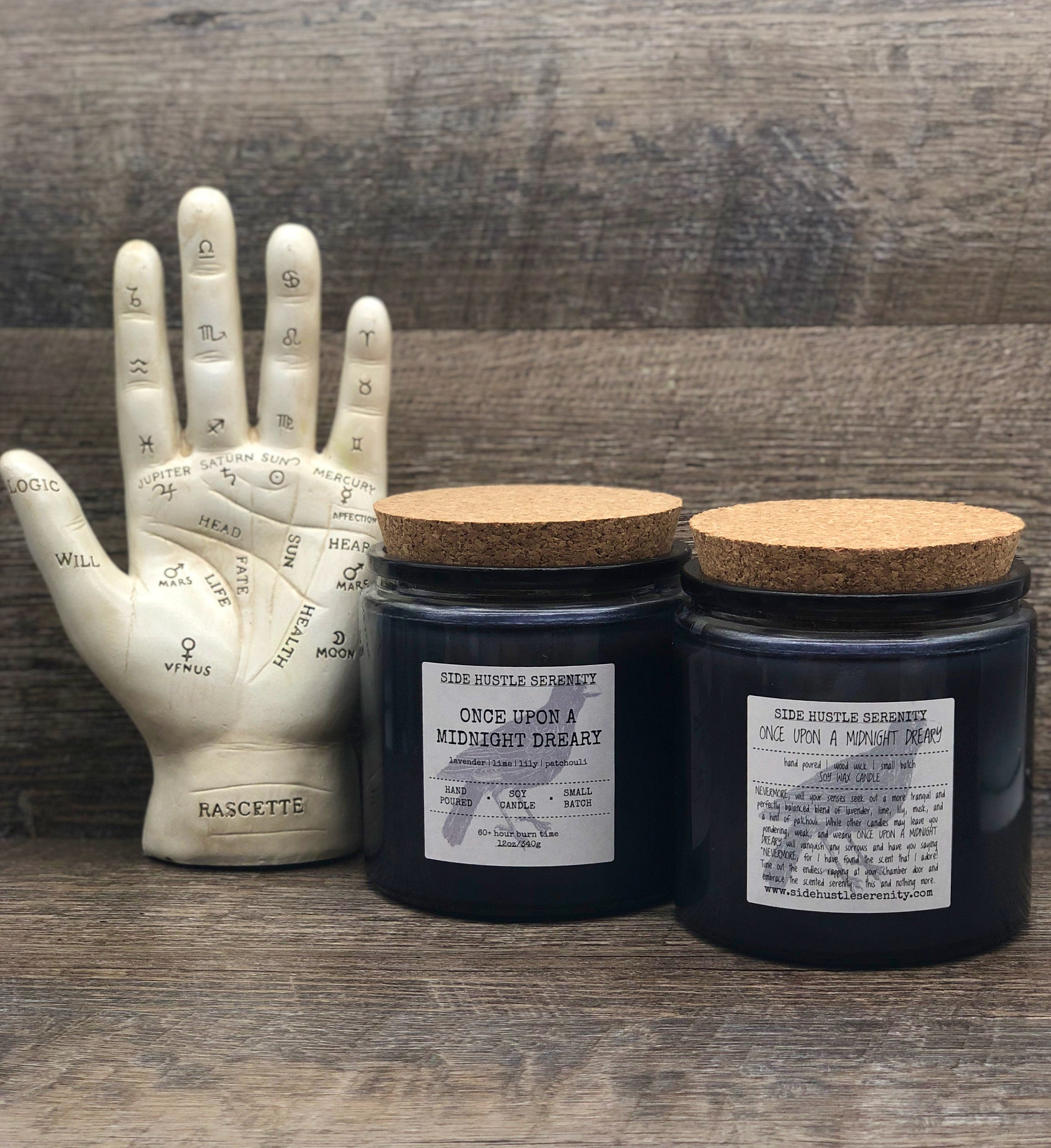 Once Upon a Midnight Dreary Scented Soy Candle | Midsummer's Night Scented | 3.5oz Wood Wick Candle | Halloween Candle | Poe | Poetry Candle