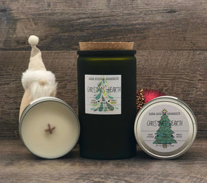 Christmas Hearth Scented Soy Candle | 3.5oz. Candle Jar with Pewter Screw Top | Wood Wick | Holiday Candle Gift Idea | Secret Santa Gifts