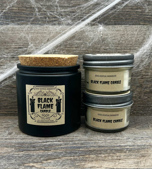 Black Flame Candle | Library Scented Soy Candle | 12oz Candle Jar | Wood Wick | Halloween | Spooky | Witchy Vibes | Halloween Decor Gift