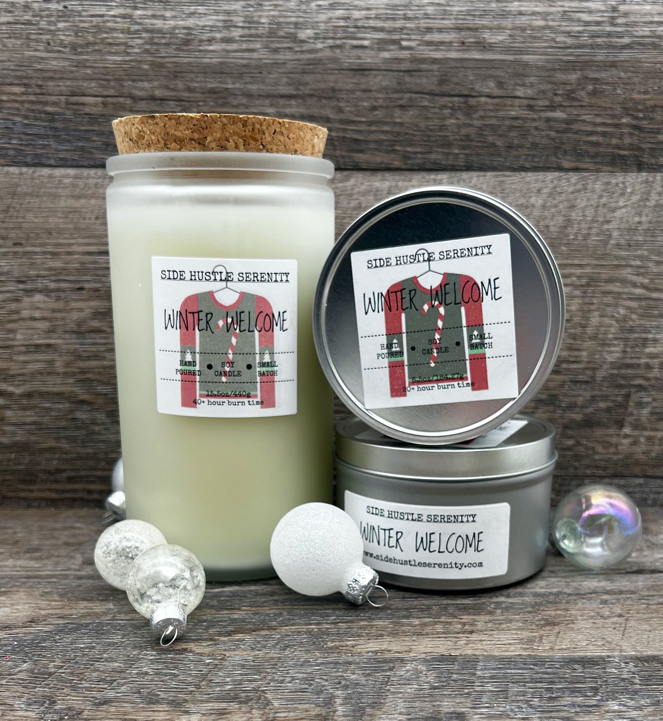 WINTER WELCOME |  Juniper + Sage + Eucalyptus + Spearmint Scented 3.5oz. Candle | Small Holiday Gift | Christmas Spirit | Winter Solstice
